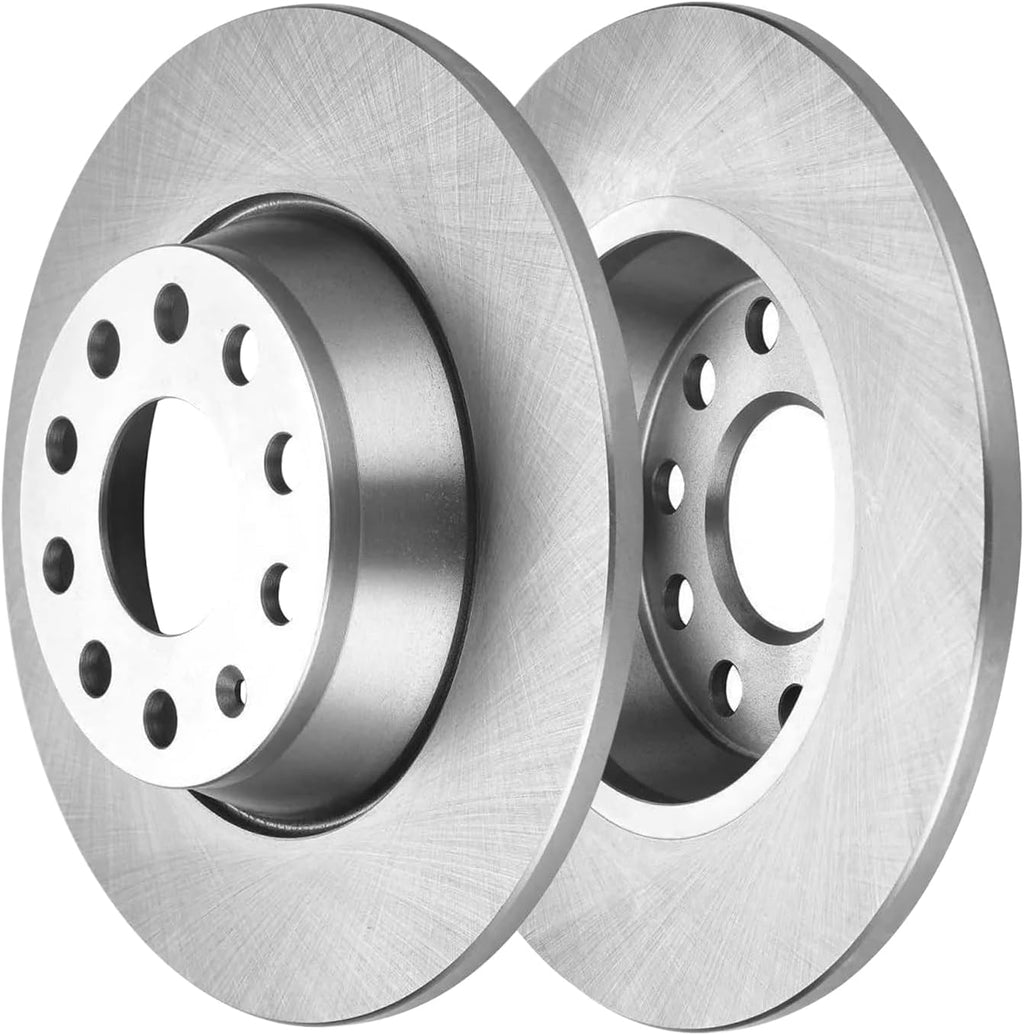 Detroit Axle - 8pc Brake Kit for Volkswagen Jetta Eos CC Audi A3 Quattro 12.28' inch Front and 11.10' inch Rear Disc Brake Rotors Ceramic Brakes Pads 2010 Replacement