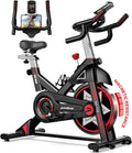POOBOO Exercise Bike, Stationary Bike for Home Gym, Indoor Cycling Bike w/Comfortable Seat Cushion & Tablet Mount, Silent Belt Drive Indoor Bike for Cardio Workout