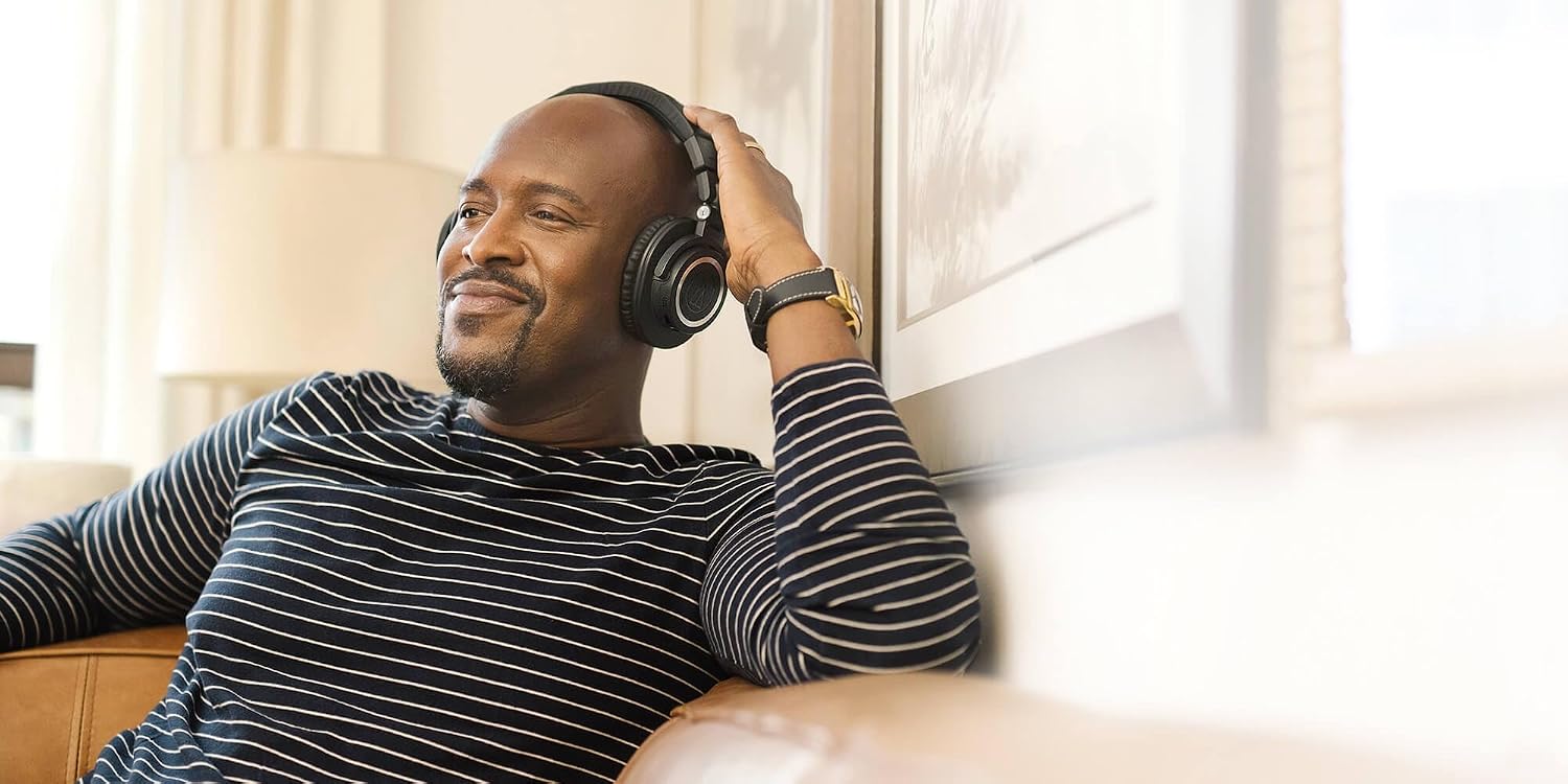 Audio Technica ATH-M50XBT2 Black Total Wireless On-Ear Headphones with 3 Year Amber Protection Plan (2021)