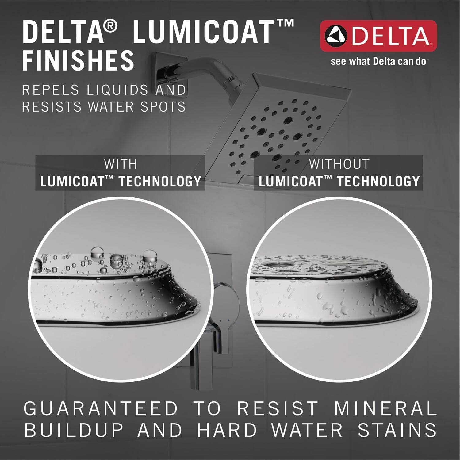 Delta Faucet 5-Spray In2ition Dual Shower Head with HandHeld Spray, H2Okinetic Chrome Shower Head with Hose, Showerheads, Handheld Shower Heads, Lumicoat Chrome 58480-PR-PK