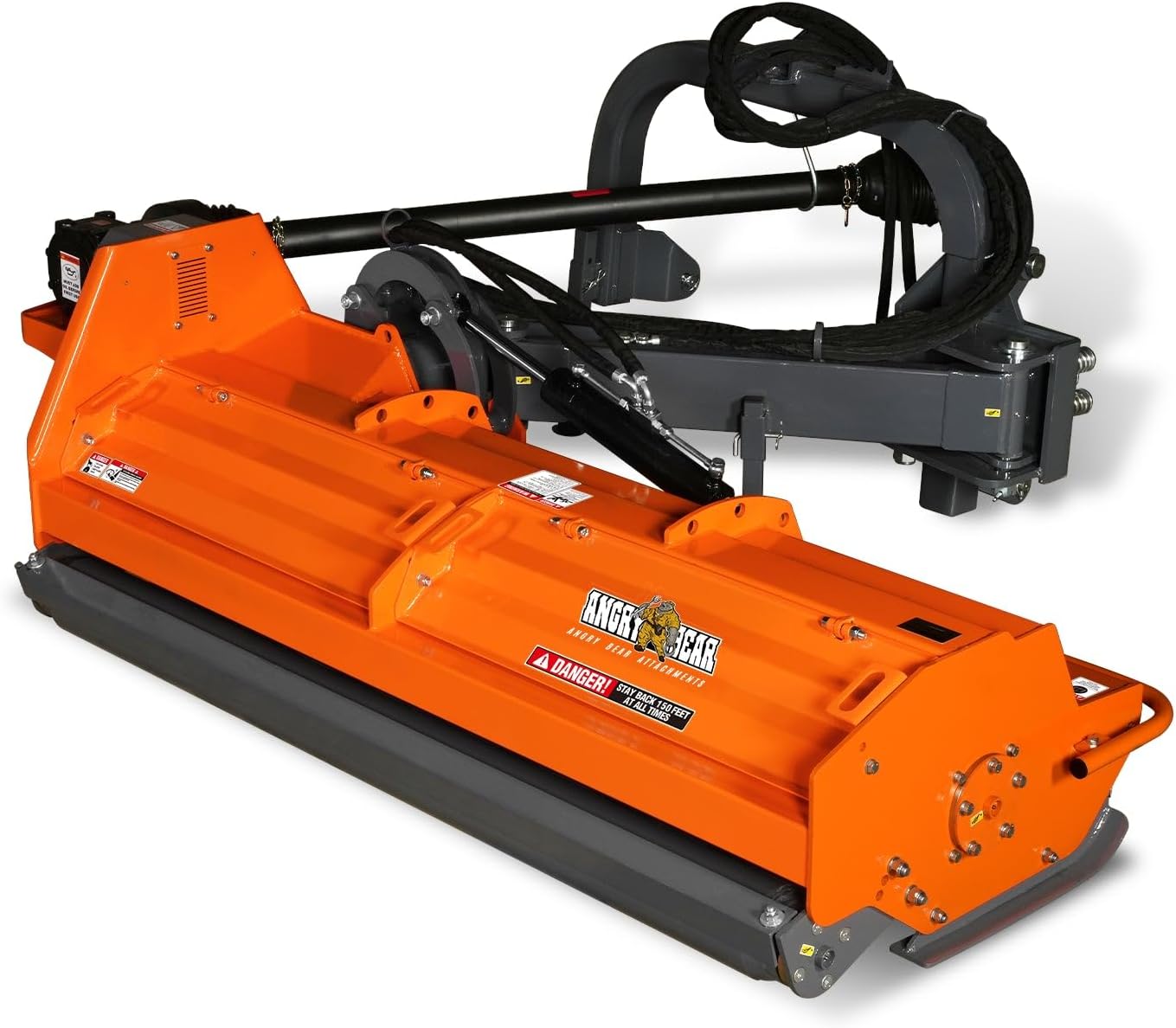 MechMaxx 78' Heavy Duty PTO Drive 3 Point Offset Ditch Bank Verge Flail Mower for 80-110HP CAT 2 Tractor, 122'' Offset Distance,55°/90° Rotation Angle, 18 Hammers, Model VBM78