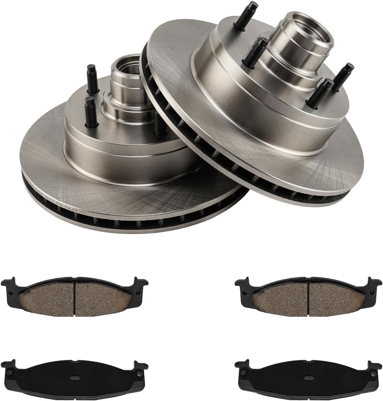 KAX Front Brake Kit for Ford F-150 1994-1996, E-150 Econoline 1994 1995 1996 1997 1998 1999 2000 2001, 11.71inch Brake Rotors Pads Kit, #54013+D632 Front Brakes