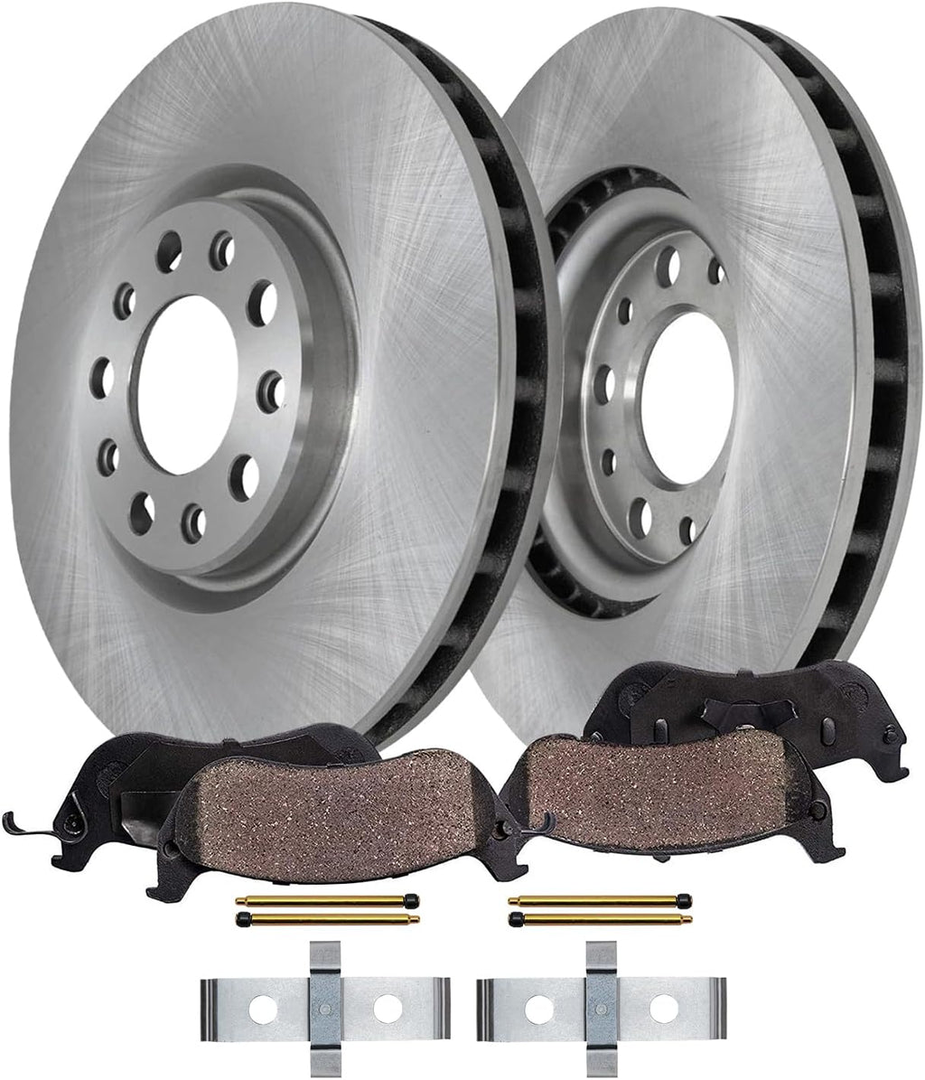 Detroit Axle - Front Brake Kit for 2014-2019 Cadillac CTS 2016-2020 Chevrolet Camaro, Disc Brake Rotors Ceramic Brakes Pads with Hardware Replacement : 12.64' inch Rotors