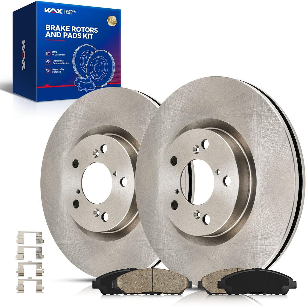 KAX Front Brake Kit for Honda Pilot 2009-2015, Acura MDX 2007-2013, ZDX 2010-2013, RLX 2014 2017-2018, 12.98inch Brake Rotors Pads Kit, #31468+D1280 Front Brakes