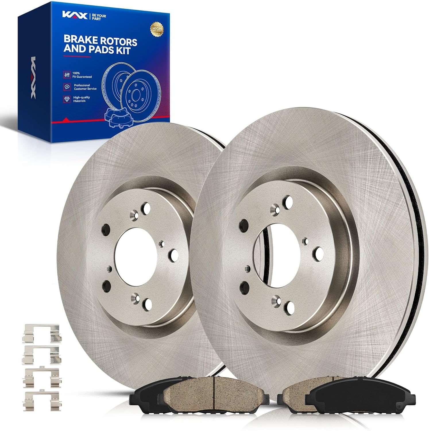 KAX Front Brake Kit for Honda Pilot 2009-2015, Acura MDX 2007-2013, ZDX 2010-2013, RLX 2014 2017-2018, 12.98inch Brake Rotors Pads Kit, #31468+D1280 Front Brakes