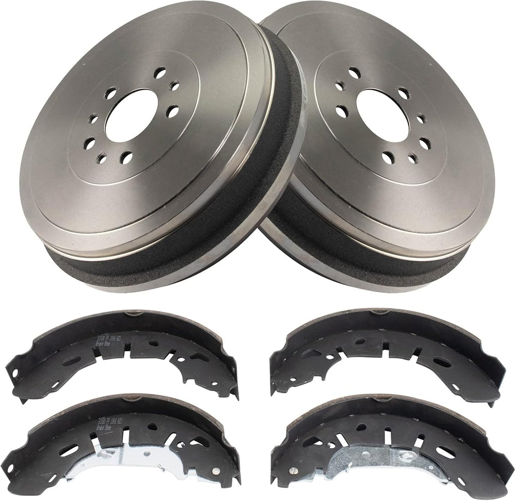 TRQ Rear Brake Shoe & Drum Kit Compatible with 2015-2021 Ram ProMaster City