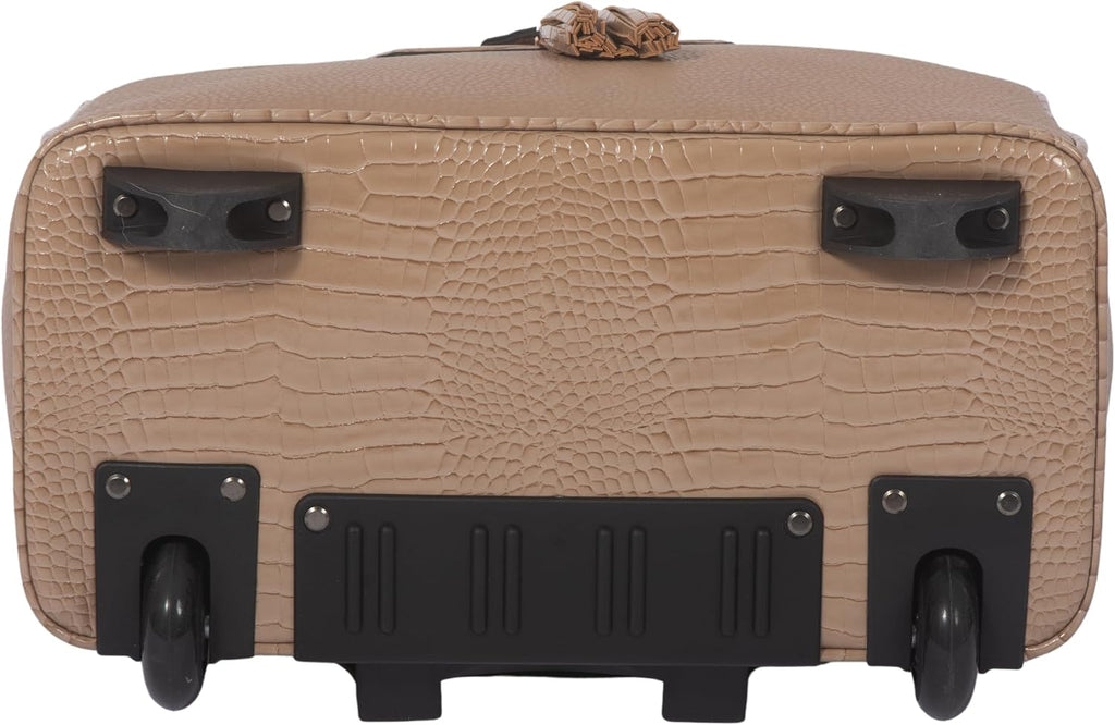 JKM and Company Alligator Compatible With Computer iPad, Laptop Tablet Rolling Tote Bag Briefcase Carryall Bag | Compatible With, Computer, iPad, Laptop, Tablet, Rolling