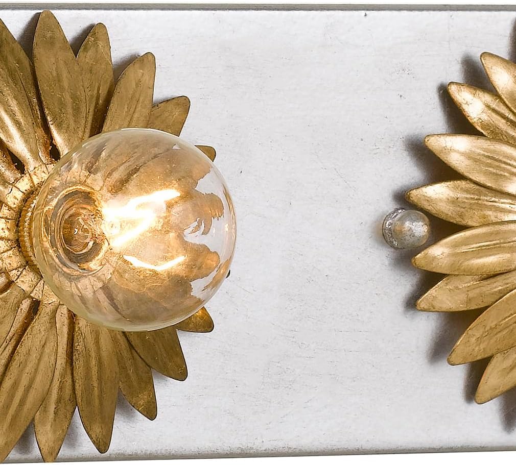 Crystorama Broche 3 Light Antique Gold + Antique Silver Bathroom Vanity