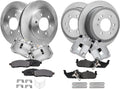 Detroit Axle - 4WD Front and Rear Disc Rotors Calipers Ceramic Brake Pads Replacement for 2005-2008 Ford F-150 Lincoln Mark LT 6 Lugs - 12pc Set