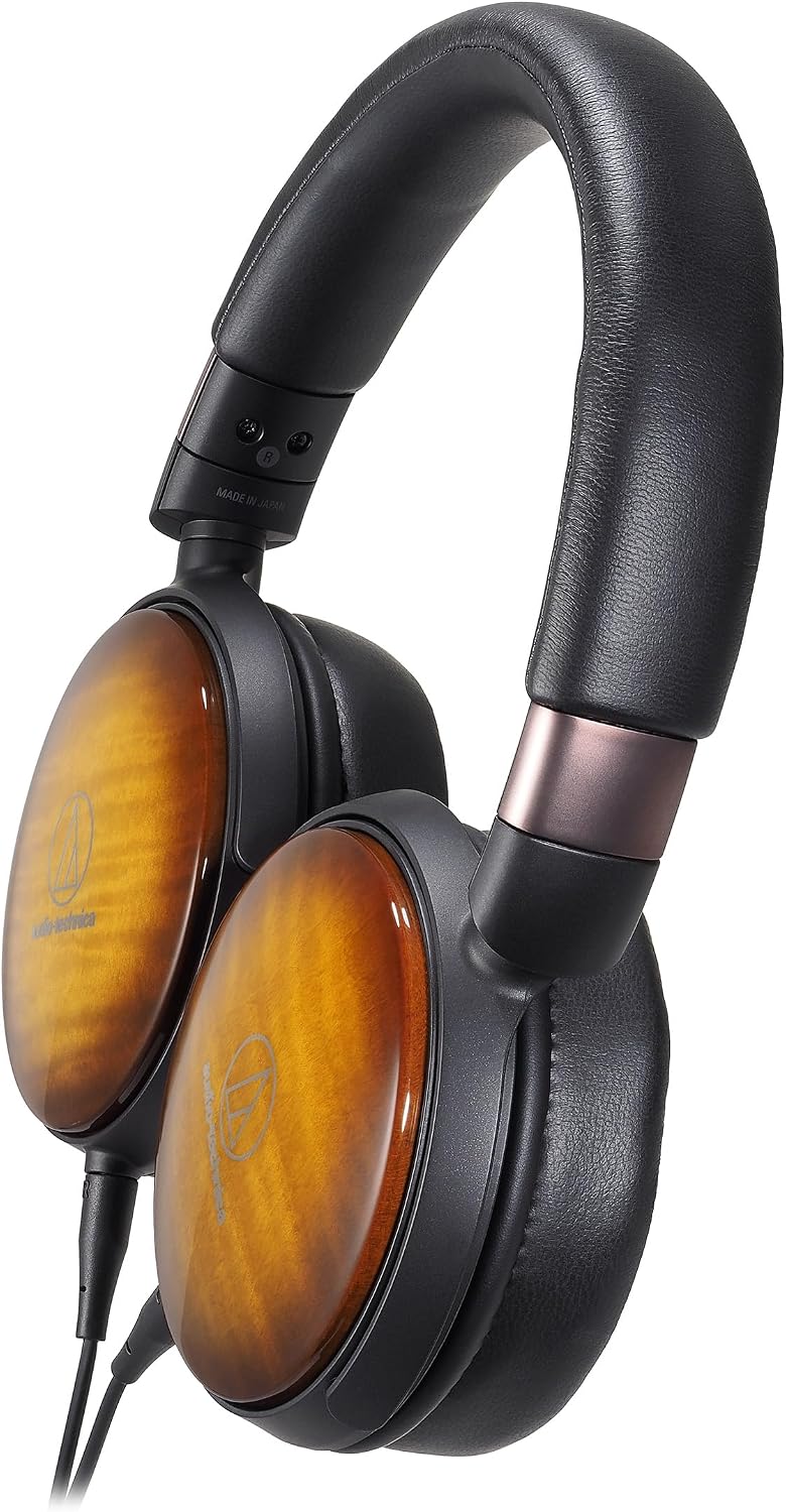 Audio-Technica ATH-WP900 Over-Ear High-Resolution Headphones, Flame Maple/Black