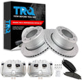 TRQ Rear Performance Brake Pad, Caliper, & Rotor Kit Ceramic Vented Premium G-Coated Compatible with 2009-2010 Dodge Ram 2500, 3500 2012 Ram 1500 2011-2018 2500 3500