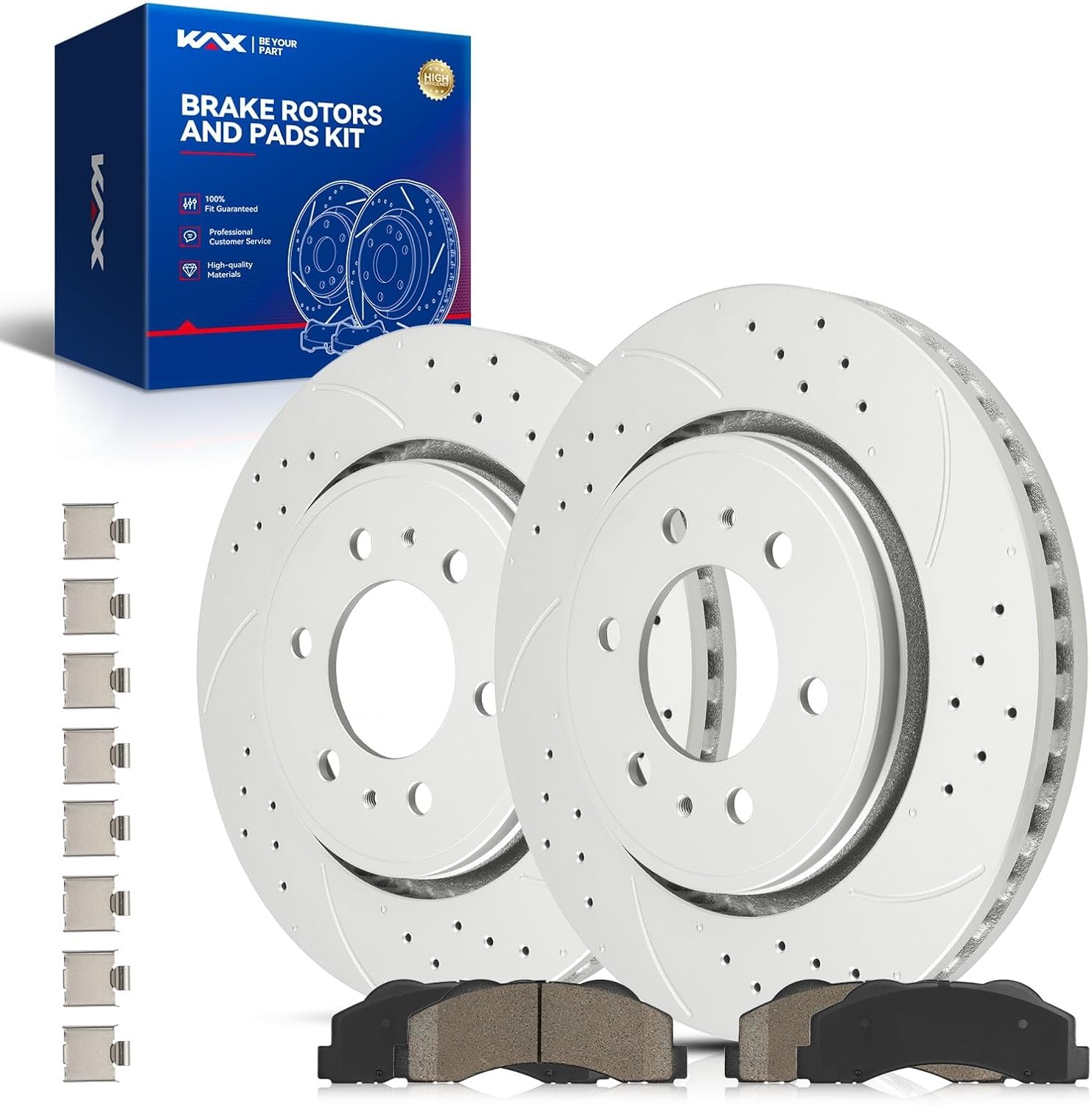 KAX Front Brake Kit for Ford F-150 2010-2020, Expedition 2010-2021, Lincoln Navigator 2010-2021, 13.78inch Brake Rotors Pads Kit, #54153+D1414 Front Brakes