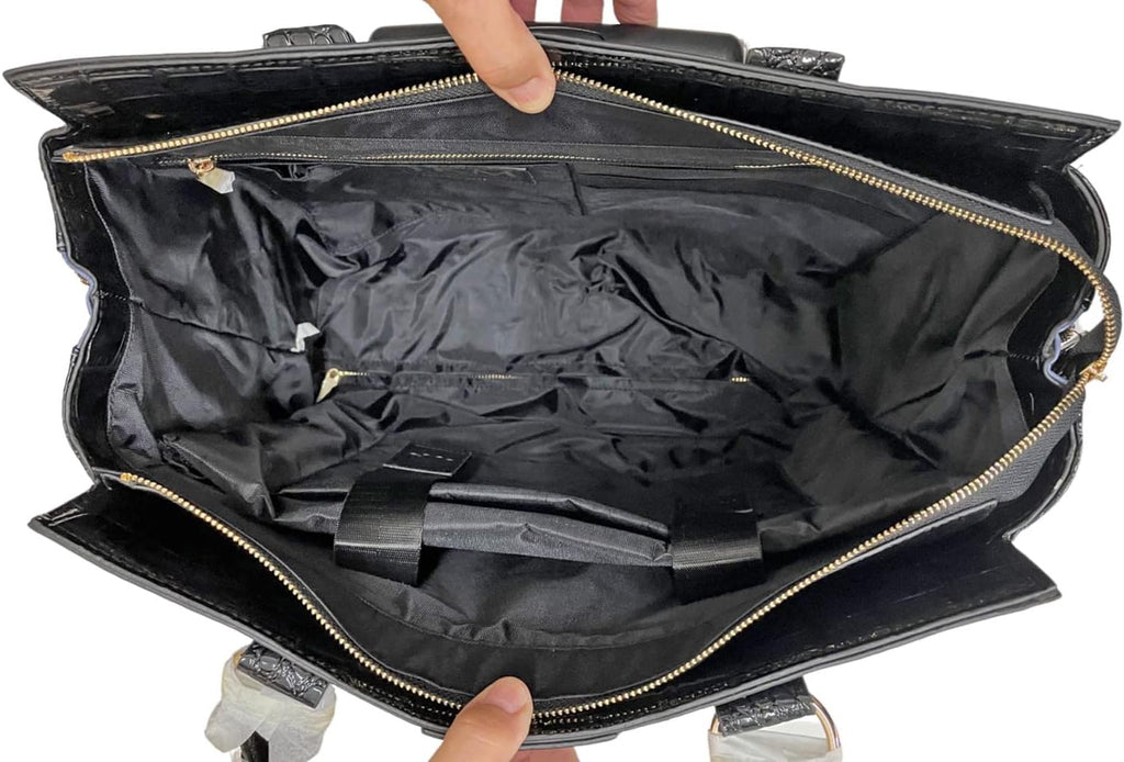 JKM and Company Alligator Compatible With Computer iPad, Laptop Tablet Rolling Tote Bag Briefcase Carryall Bag | Compatible With, Computer, iPad, Laptop, Tablet, Rolling