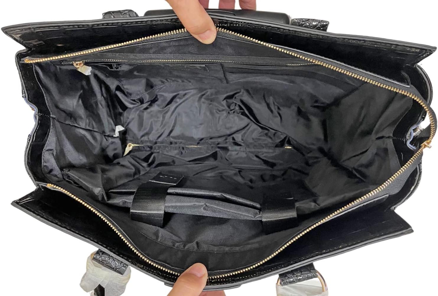 JKM and Company Alligator Compatible With Computer iPad, Laptop Tablet Rolling Tote Bag Briefcase Carryall Bag | Compatible With, Computer, iPad, Laptop, Tablet, Rolling