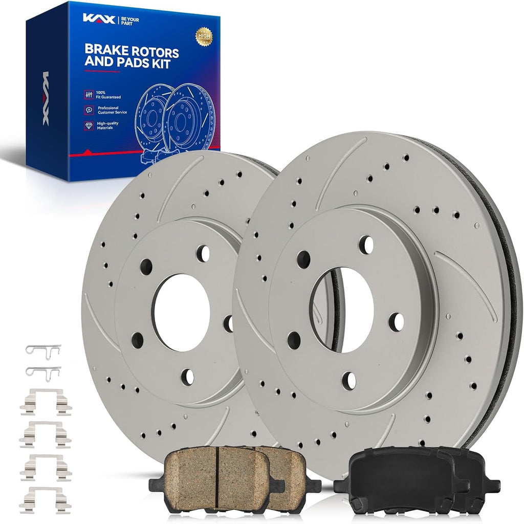 KAX Front Brake Kit for Chevrolet HHR 2006-2011, 10.85inch Brake Rotors Pads Kit, #55122+D1160 Front Brakes
