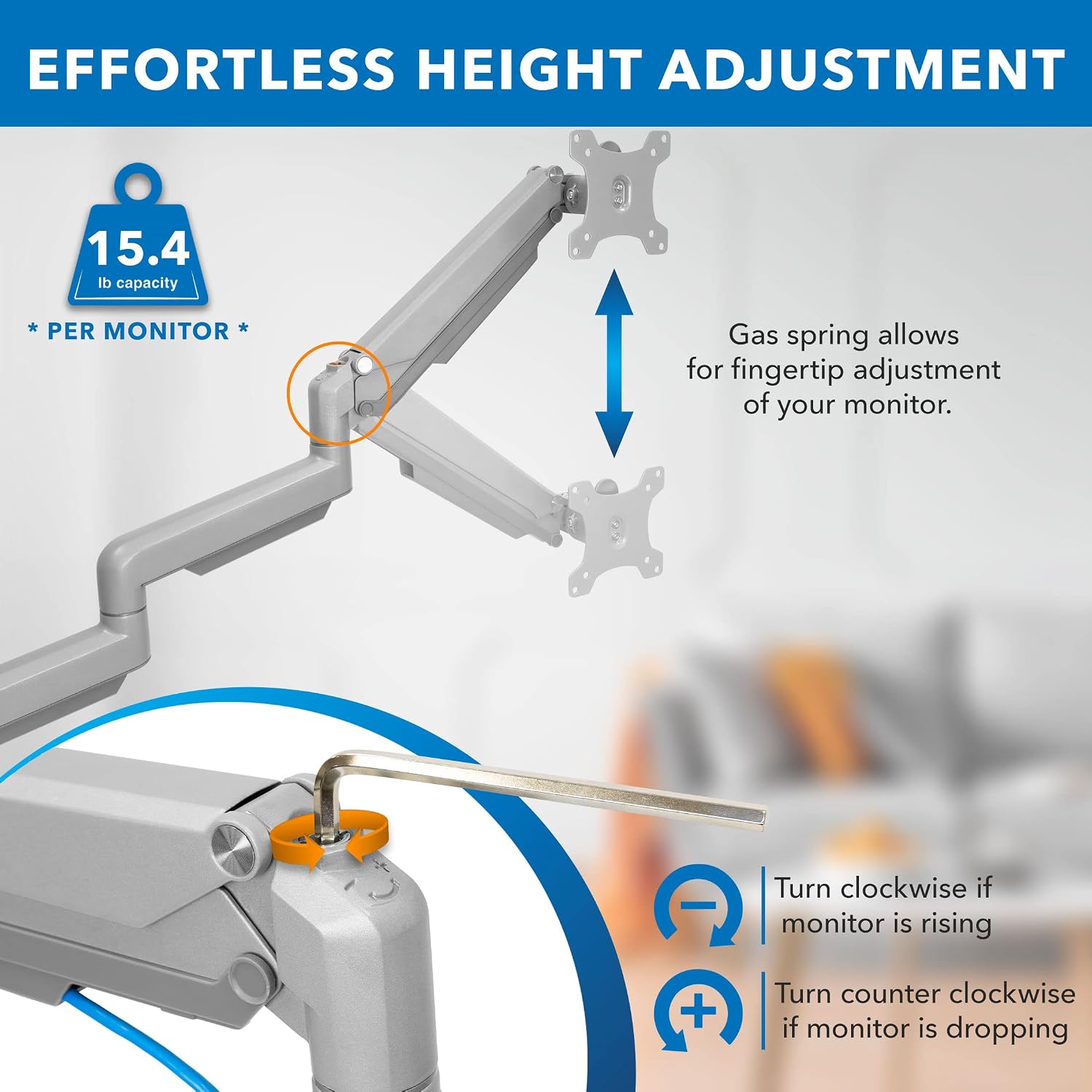Mount-It! Triple Monitor Mount with Gas Spring Arms, Fits 24–32 Inch Screens, USB & Audio Ports, Full Motion Desk Stand with Tilt, Swivel & Rotation, Heavy Duty Silver 3 Screen Arm with Clamp