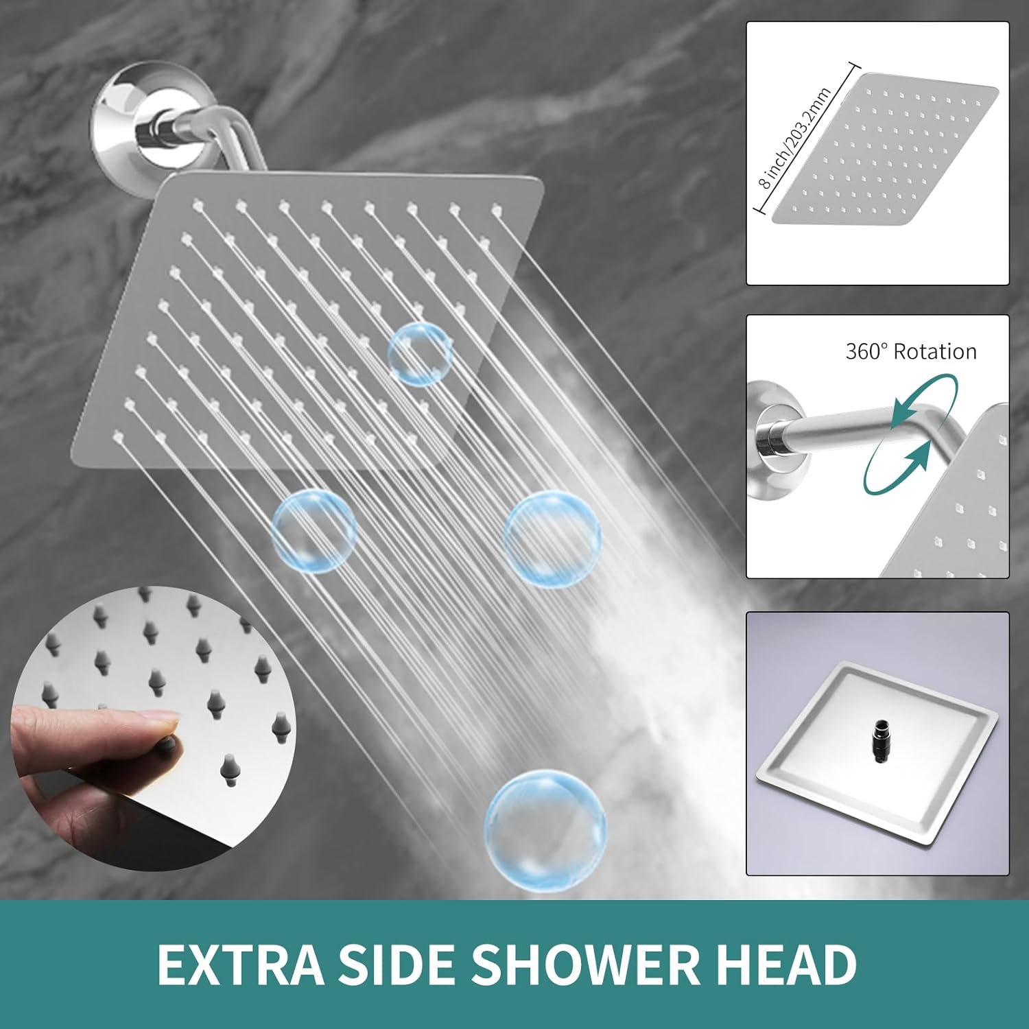 Ceiling Full Body Shower Set Chrome Digital Display Shower Faucet Set With Waterfall Tub Spout Dual Shower Heads Shower System with 12' & 8' Shower Heads and Handheld Sprayer
