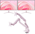Pixio Two PX278 Wave Pink 27 inch 180Hz Refresh Rate FHD 1440p Resolution Fast IPS Panel 1ms GTG Response Time Gaming Monitor and PS1D Wave Pink Dual Monitor Arm - Fits up to 32 inches and 19.8lbs
