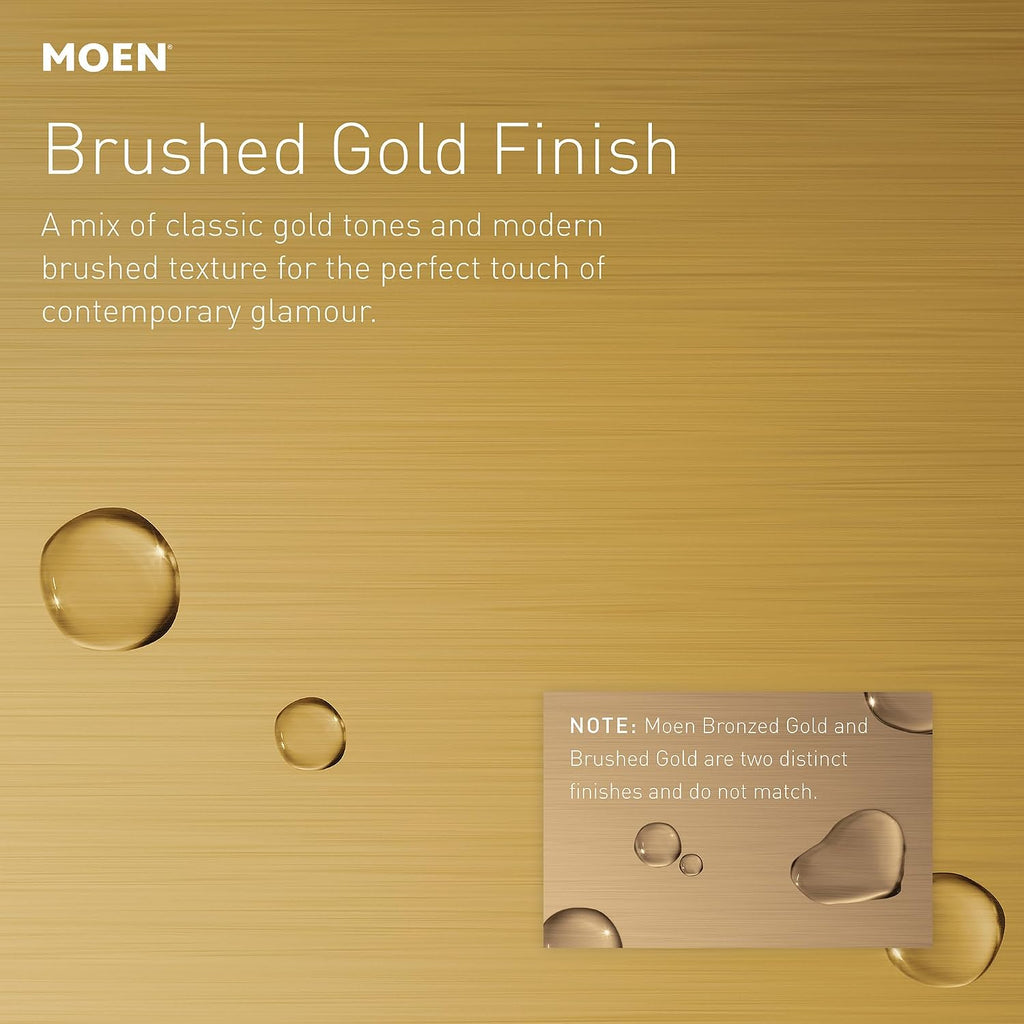Moen S6364EPBG Velocity Eco-Performance 2-Function Square Rainshower Shower Head Featuring Immersion Technology, 8.5-Inch, Brushed Gold