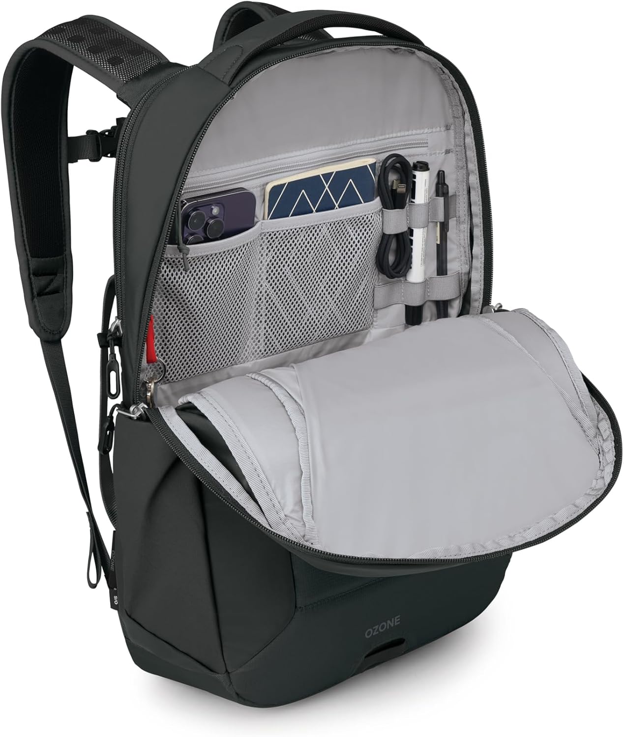 Osprey Ozone Laptop Backpack with Ventilated AirScape™ Backpanel - Lightweight Travel Backpack with 16' Laptop Sleeve - Carry-On Compatible Travel Bag for Men and Women, Black