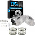 TRQ Performance Rear Brake Pad and Rotor Set Ceramic Solid Rotors Calipers Compatible with 2007-2008 Acura TL 2003-2011 Honda Element