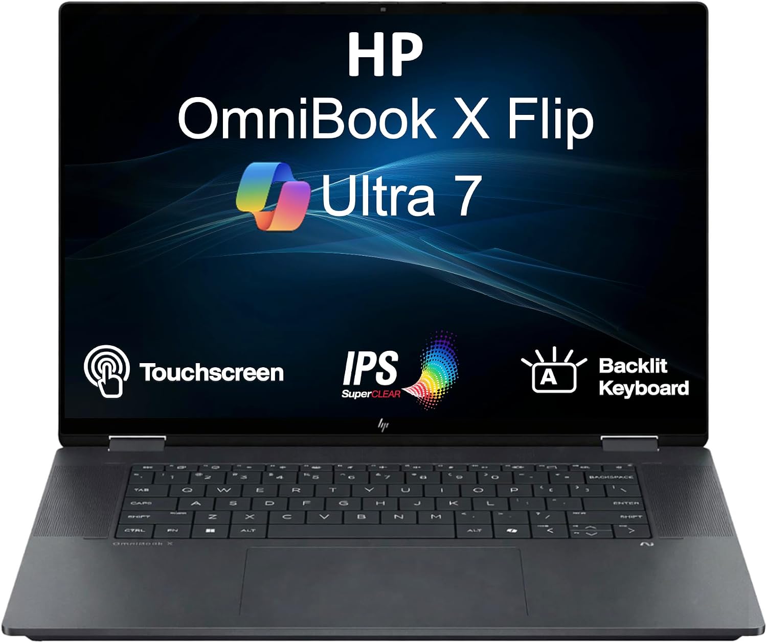 HP OmniBook X Flip AI Powered 2-in-1 Copilot+ Laptop (NextGen Envy x360) 16.0' Touch IPS WUXGA (Intel Ultra 7-258V, 32GB LPDDR5X, 2TB SSD, Backlit KB, Thunderbolt 4, Win11P) w/DKZ USB Port Expander