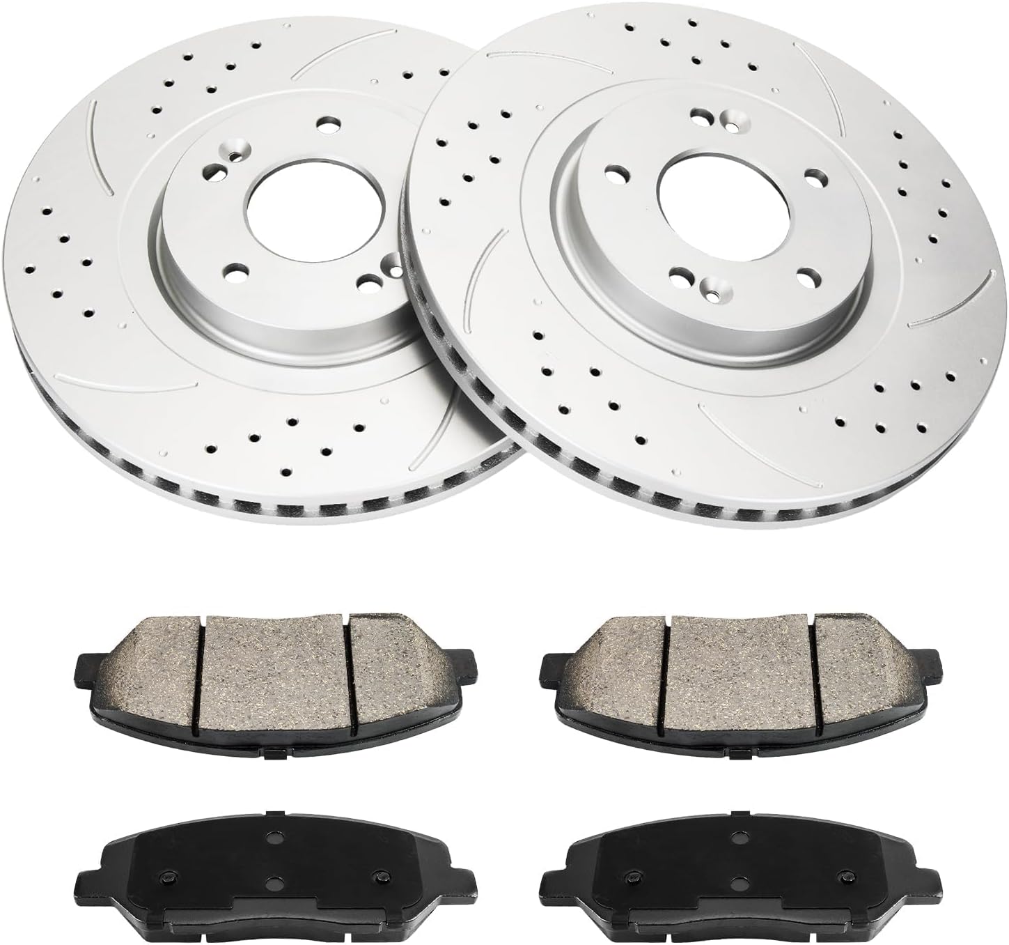 KAX Front Brake Kit for Hyundai Santa Fe 2013-2018, 12.6inch Brake Rotors Pads Kit, #31625+D1202 Front Brakes