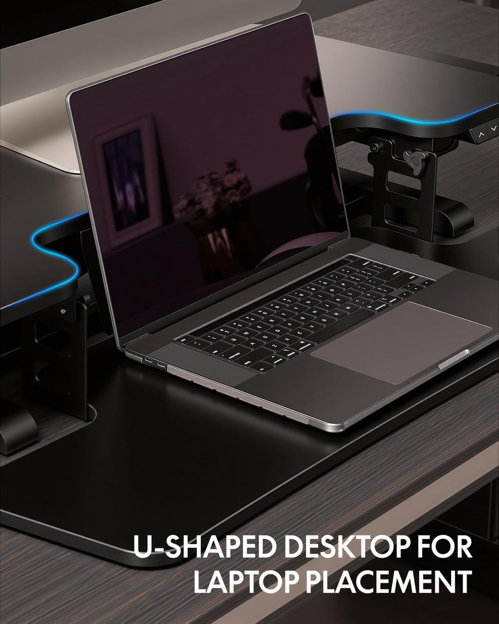 FLEXISPOT 35″ Electric Standing Desk Converter – Motorized Height Adjustable Sit Stand Riser, Fits Dual Monitors & Laptop, Wide Keyboard Tray, Smooth Quiet Lift, Home Office & Workstation Upgrade