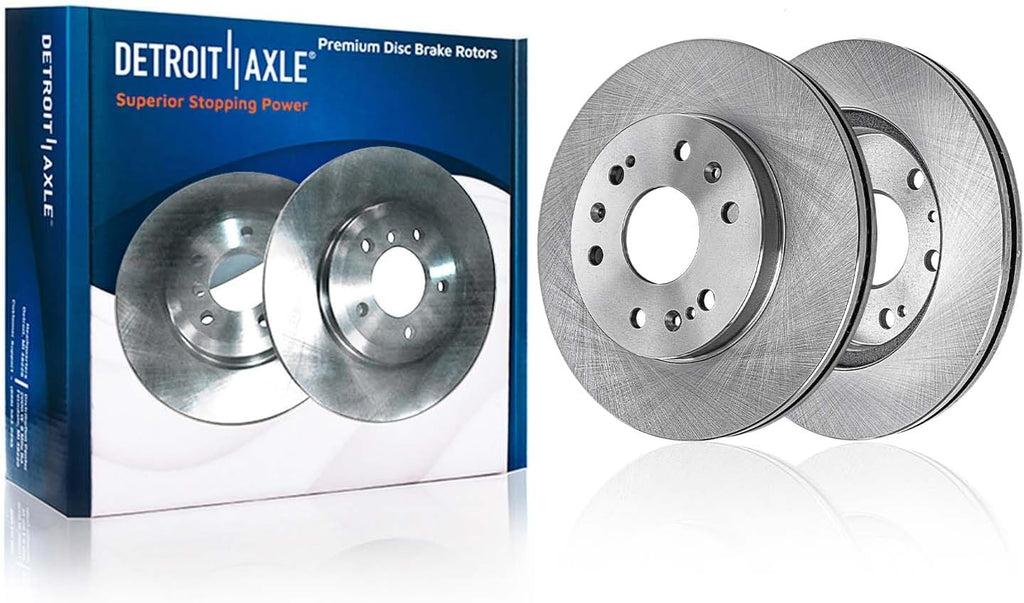 Detroit Axle - Front Brake Kit for Chevy GMC Silverado Sierra 1500 Tahoe Avalanche Cadillac Escalade Disc Brake Rotors Brake Pads + 24pc Lug Nuts w/keys Replacement - 32pc Set