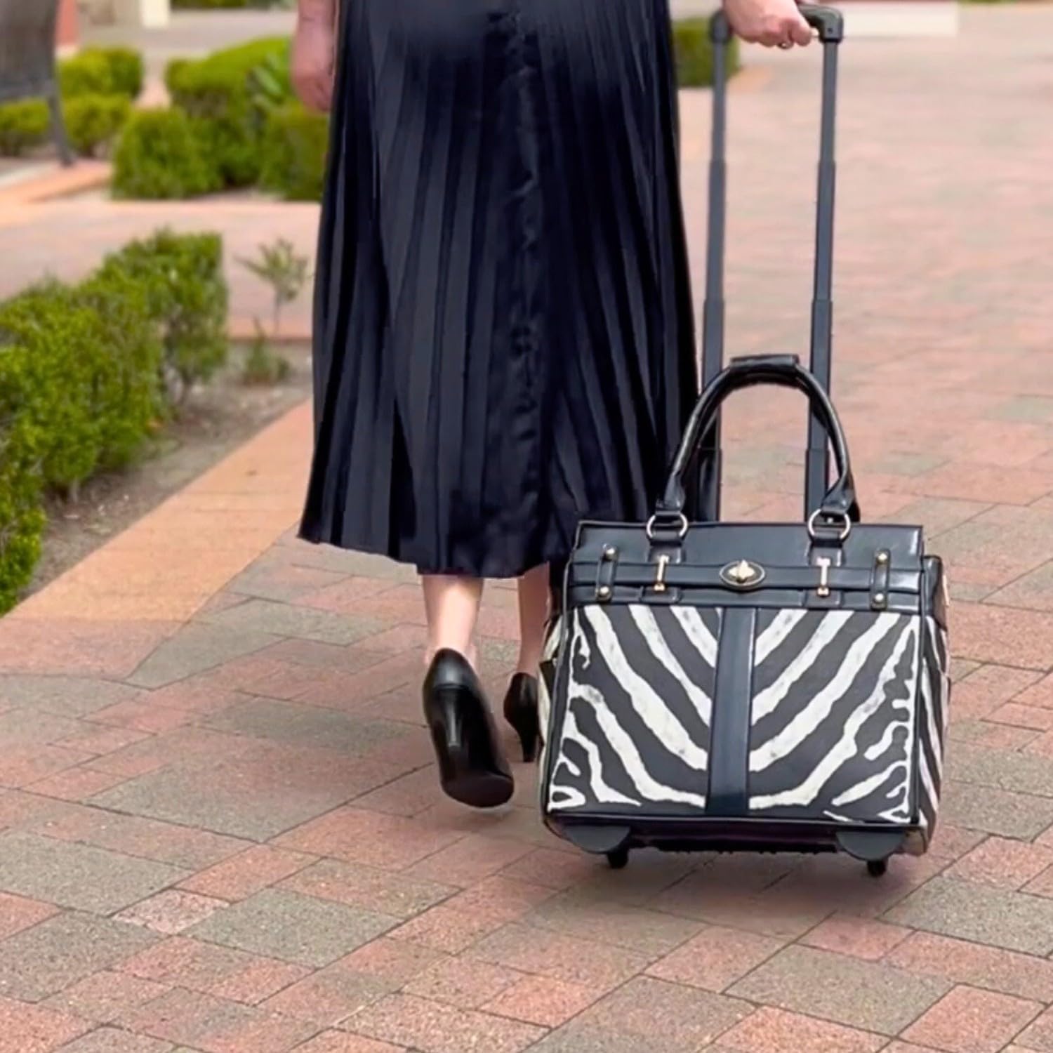 JKM & Company Rolling Laptop Bag Women, Rolling Briefcase for Women, 13'-17' Inch Laptop Bag with Wheels