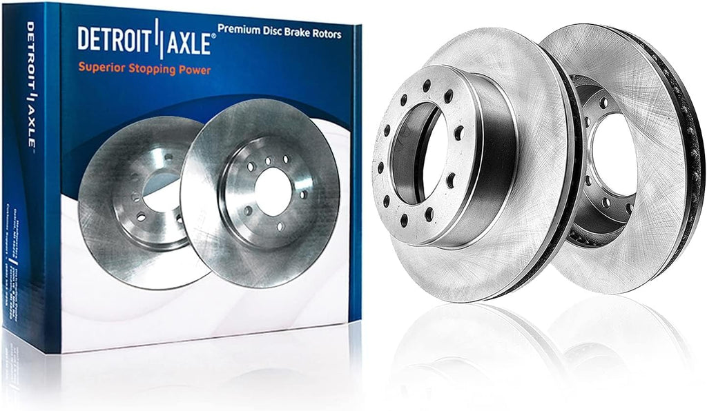 Detroit Axle - 4pc Front Brake Kit for 2004-2005 Volkswagen Passat, Disc Brake Rotors Ceramic Brakes Pads with Hardware Replacement : 11.34' inch Rotor
