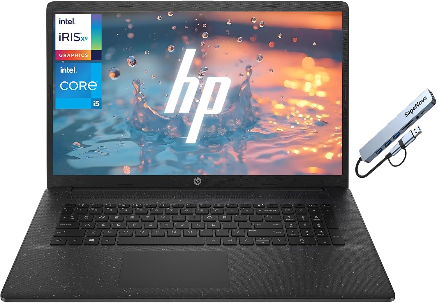 HP 17.3' Business Laptop Computer, 64GB RAM 2.5TB Storage (2TB SSD + 512GB Docking Station Set), Intel Core i5-1334U Processor, Numeric Keypad, Camera Privacy Shutter, Windows 11, Jet Black