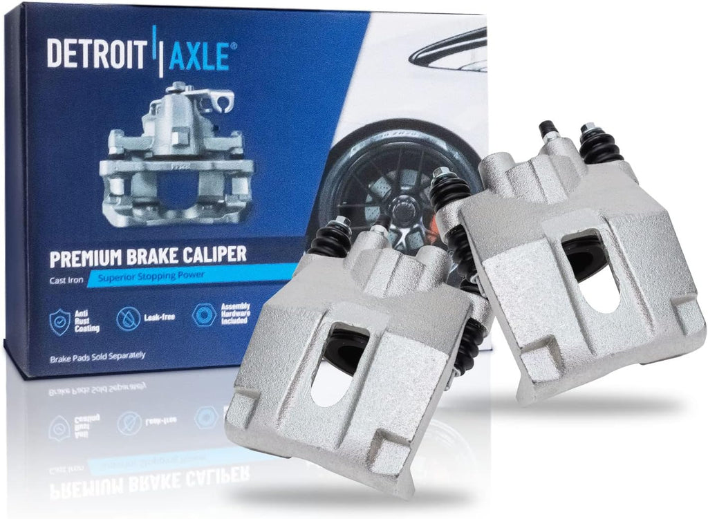 Detroit Axle - 4WD Front and Rear Disc Rotors Calipers Ceramic Brake Pads Replacement for 2005-2008 Ford F-150 Lincoln Mark LT 6 Lugs - 12pc Set