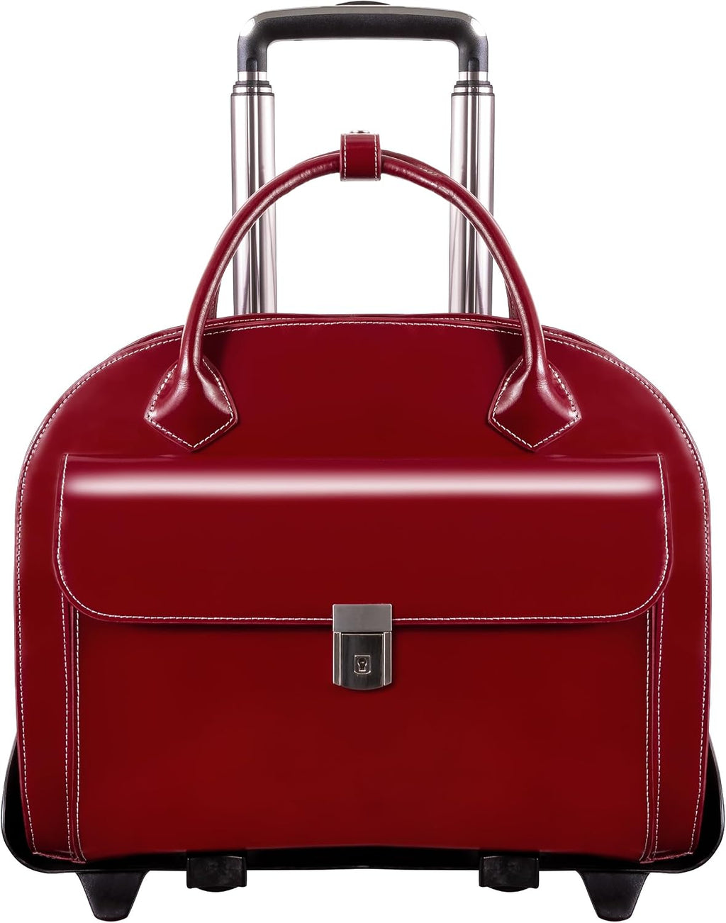 McKlein GLEN ELLYN15' Leather Detachable -Wheeled Ladies' Laptop/Computer & Tablet Business Briefcase Bag/Women's Rolling Overnight Travel Bag, Removable trolley case