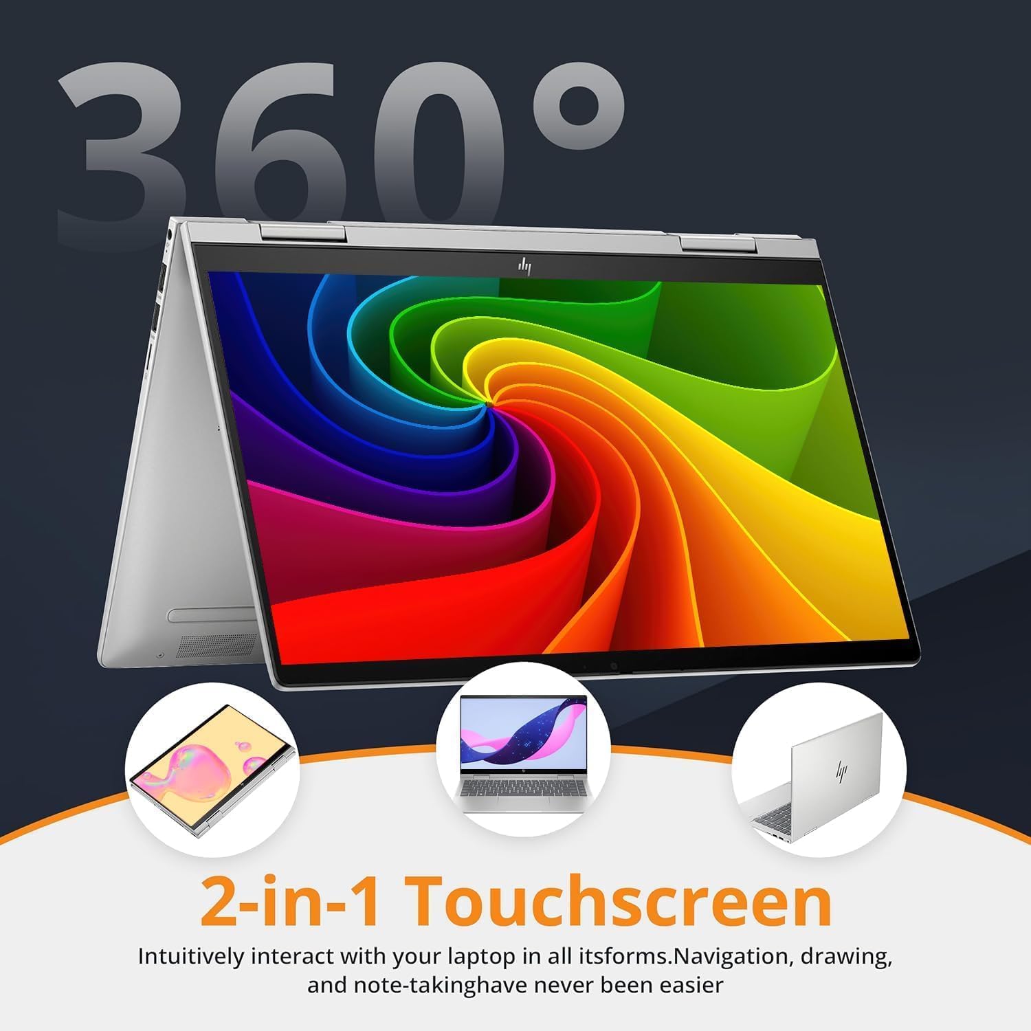HP Envy 2-in-1 Laptop, 16' Wide Ultra XGA (1920 x 1200) Touchscreen, AMD Ryzen 5 8640HS - 8GB Memory, 512GB PCIe SSD, 5MP IR Camera, Windows 11, w/Stylus