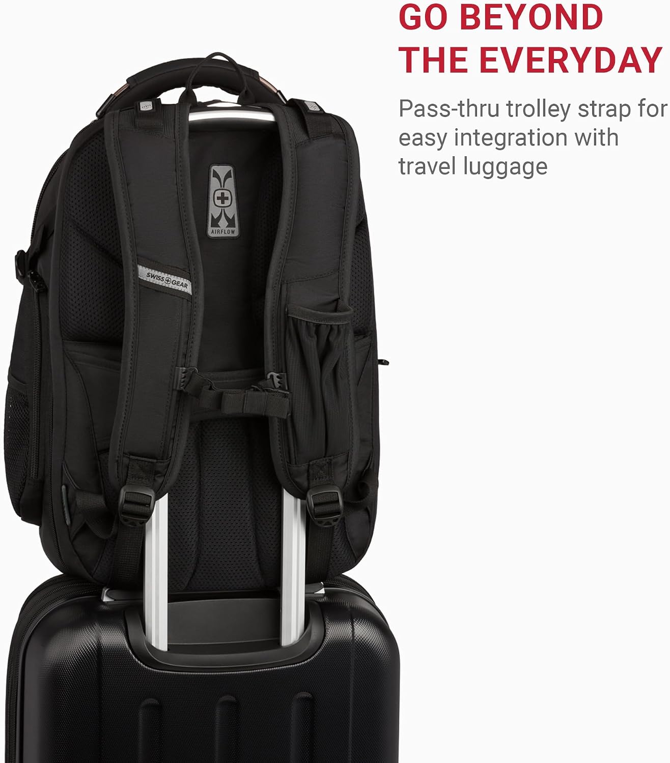 SwissGear Travel Tech Elite Laptop Backpack – Fits Laptops up to 16' – ScanSmart TSA-Friendly Backpack with USB Port, Shoe Compartment & Organizer Pockets – Black