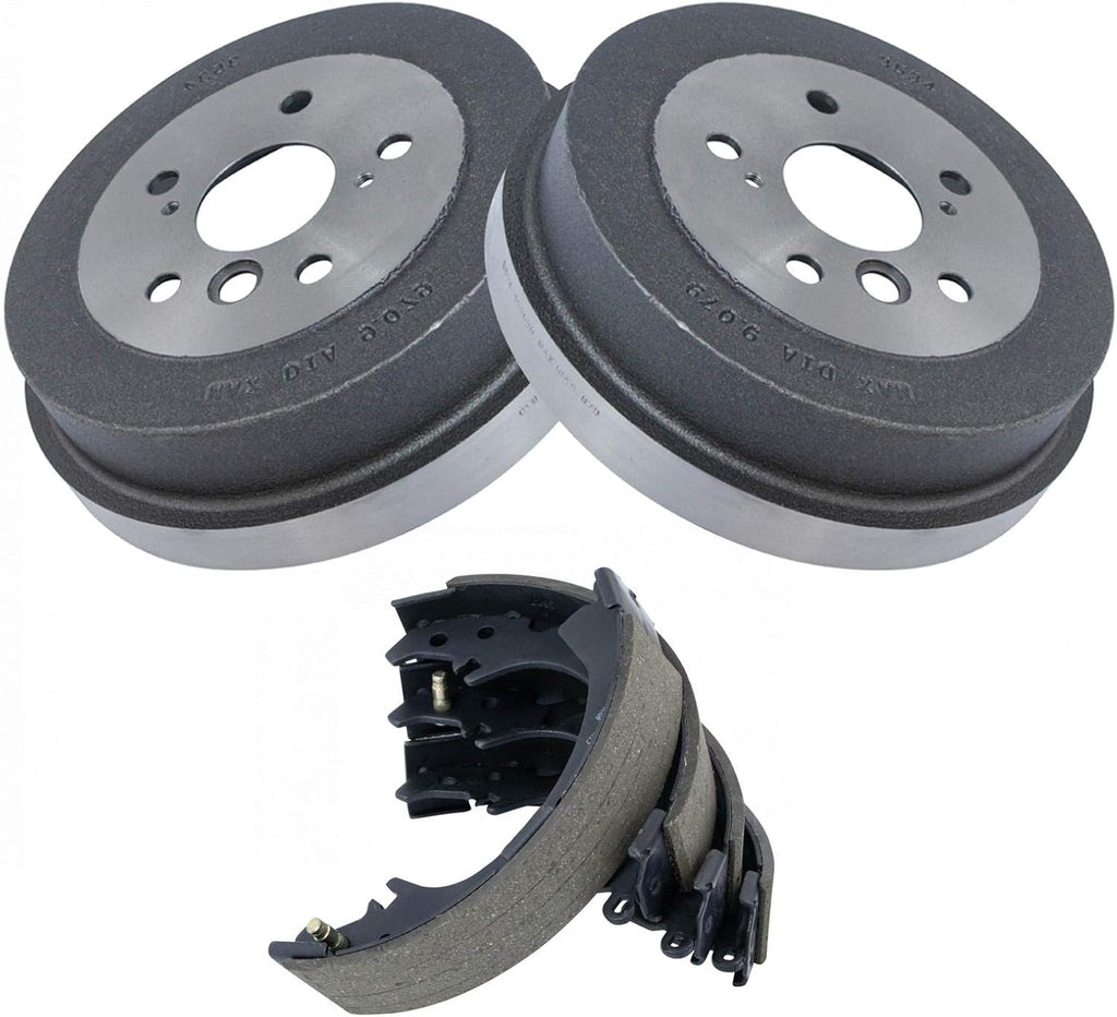 TRQ Rear Brake Shoe & Drum Kit Compatible with 1992-00 Toyota Camry 1999-01 Toyota Solara