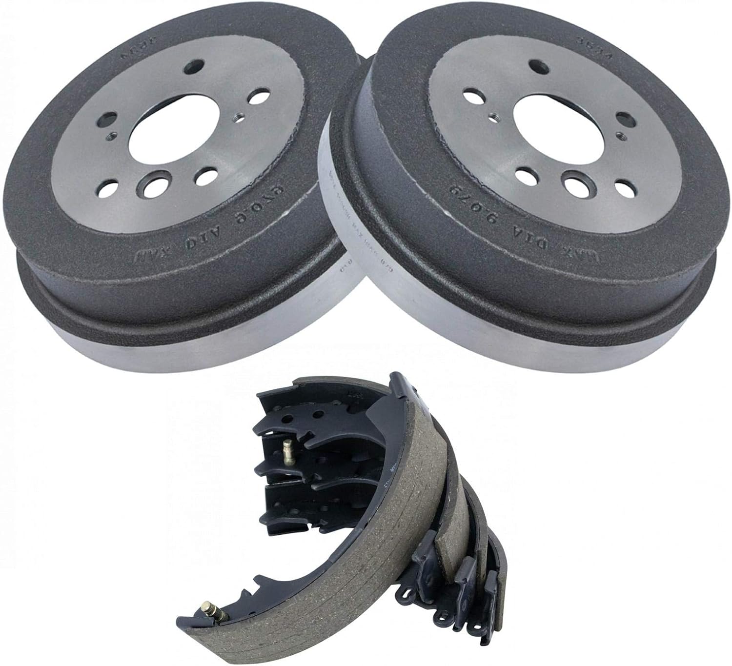 TRQ Rear Brake Shoe & Drum Kit Compatible with 1992-00 Toyota Camry 1999-01 Toyota Solara
