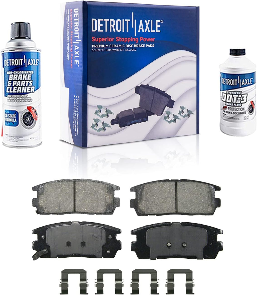 Detroit Axle - Rear Brake Kit for 10-17 Chevrolet Equinox GMC Terrain Disc Brake Rotors Brake Calipers 2010 2011 2012 2013 2014 2015 2016 2017 Ceramic Brakes Pads Replacement