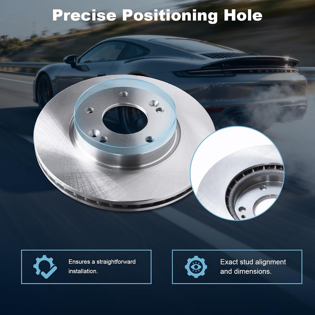 Front & Rear Disc Brake Rotors & Ceramic Brake Pads Kit Fit for Hyundai 11-16 Elantra, 13-16 Elantra GT, 12-15 Veloster; for Kia 14-16 Forte, 14-16 Forte Koup/Forte5#31584 31603 D1543 D1544