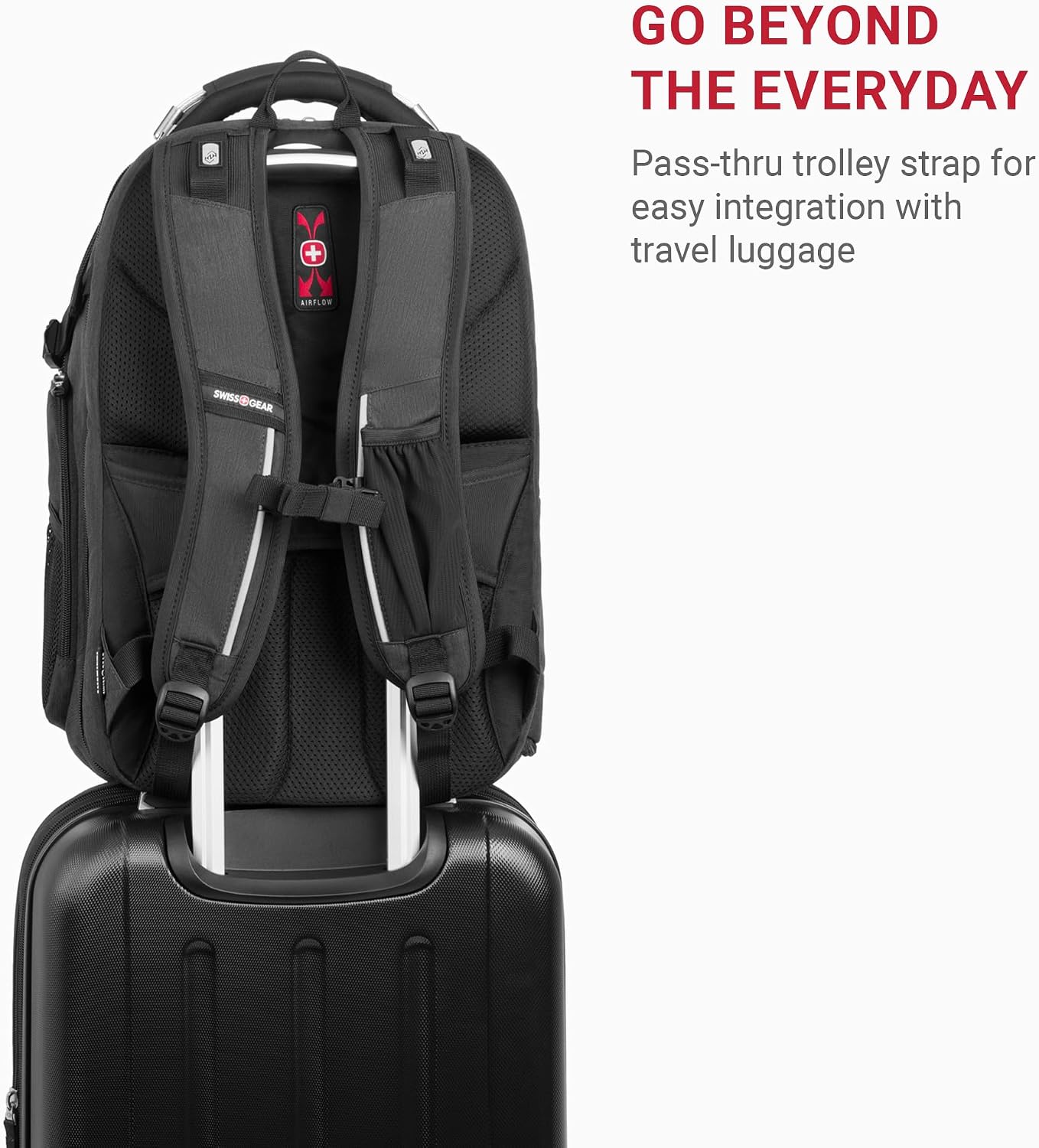 SwissGear Travel Tech Elite Laptop Backpack – Fits Laptops up to 16' – ScanSmart TSA-Friendly Backpack with USB Port, Shoe Compartment & Organizer Pockets – Heather Grey