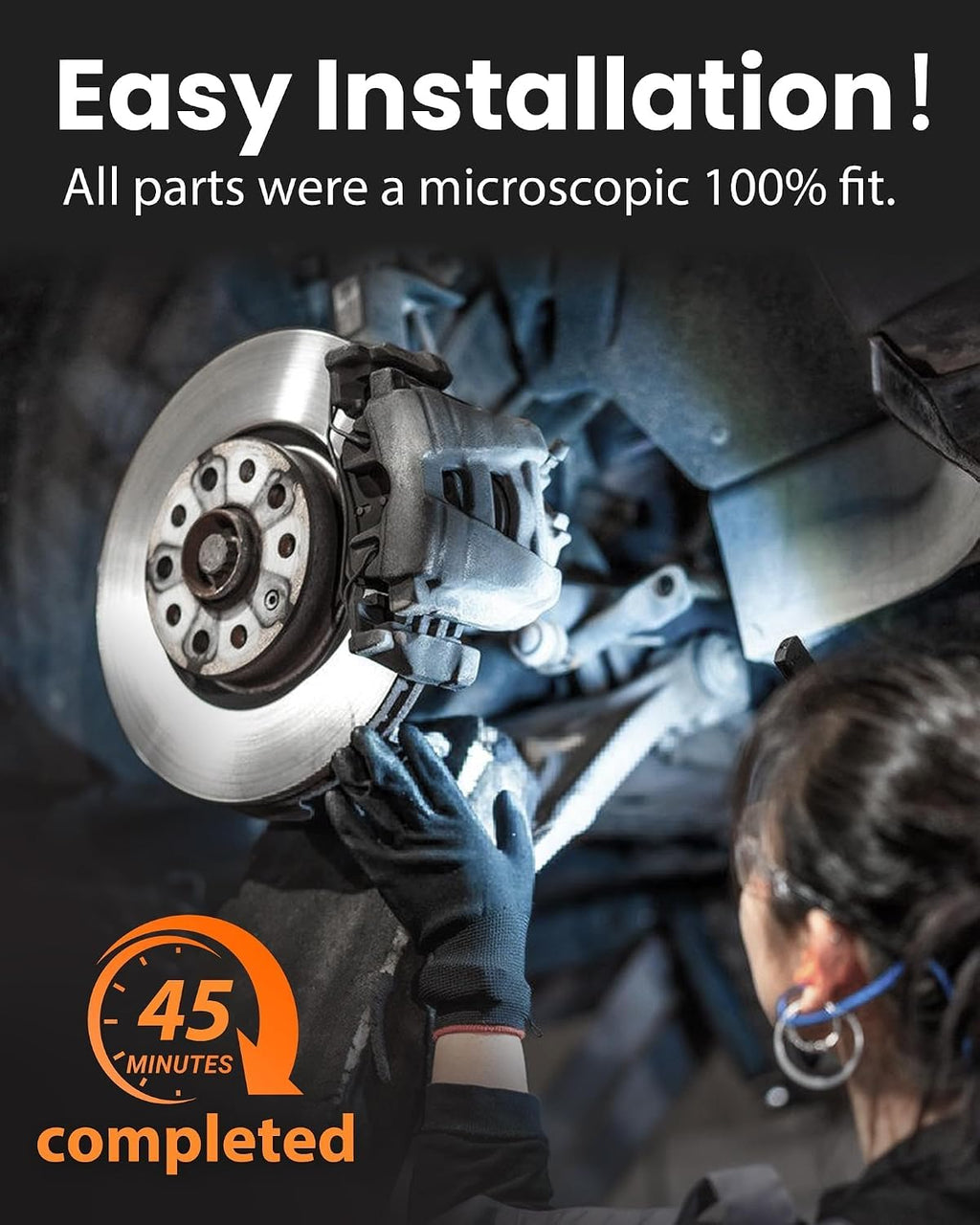 MOTOREVO Front Geomet Coated Brake Rotors Kit Civic [ 1990-2000 ] [ONLY for 239.8mm 9.4in, NOT 10.3in] [1990-2000 LX/DX, 1990-1995 Si] High-Carbon Alloy Drilled & Slotted Vented Discs & Ceramic Pads
