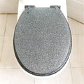 Toilet Seat Soft Closing Toilet Seat with Buffer Wc Toilet Seat Toilet Lid Cover for Family Bathroom (Gold) (Silver)
