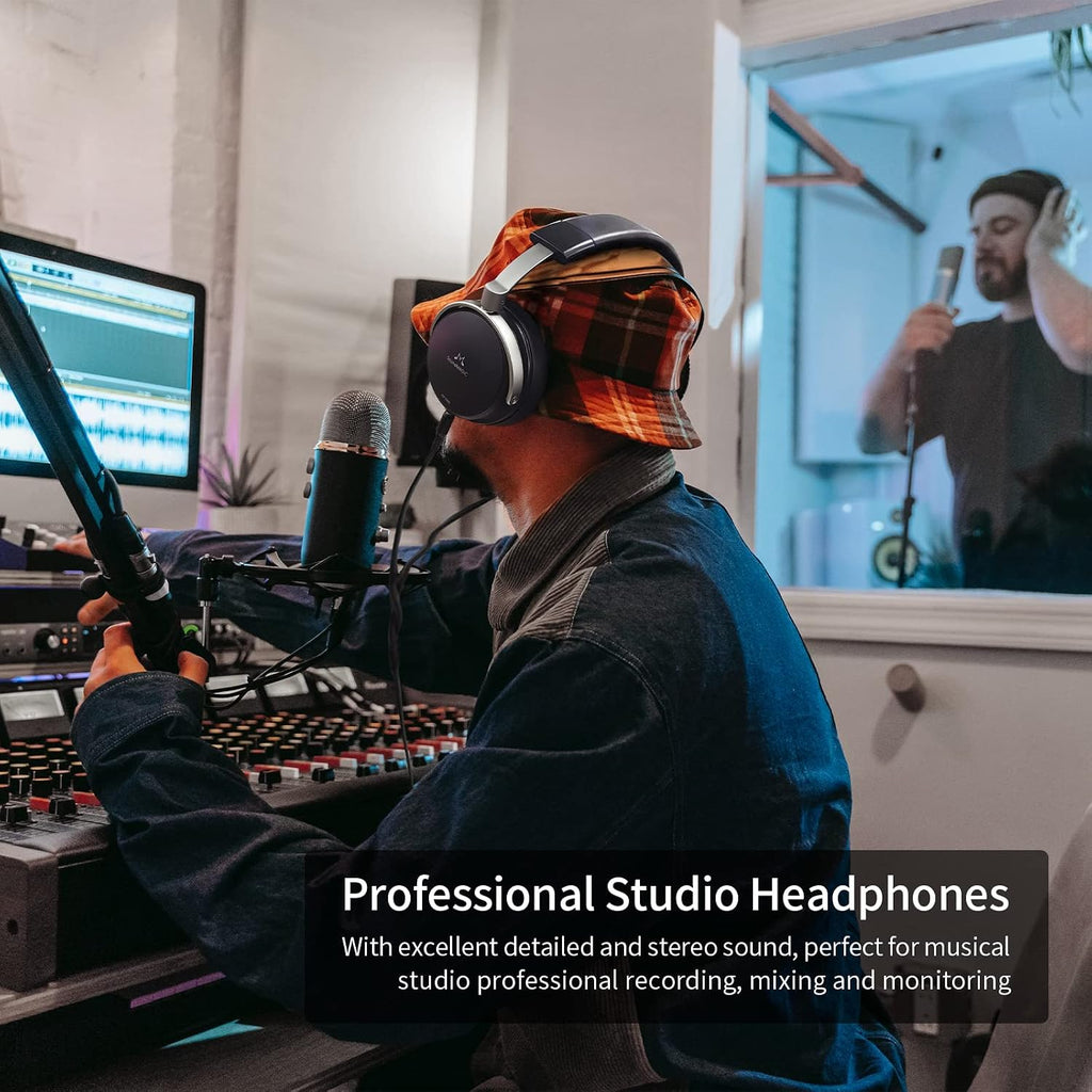 SoundMAGIC HP1000 Over Ear Audiophile Headphones HiFi Stereo Premium Music Headset Wired with Noise Isolation, Closed Back Hi-Res Audio for DJ Studio Professional Monitor for Musician, Black