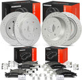 A-Premium Front & Rear Drilled and Slotted Disc Brake Rotors + Ceramic Pads Kit Compatible with Select Chevrolet and GMC Models - Tahoe, Silverado 1500, Sierra 1500, Yukon, Astro, Safari, 12-PC Set