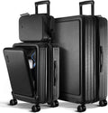 TRAVELARIM Luggage Sets 3 Piece, 20 Inch Carry on Luggage and 28 Inch Suitcases with Wheels Spinner, Durable Hard Shell Suitcase Set, Expandable Travel Suitcase, Jet Black
