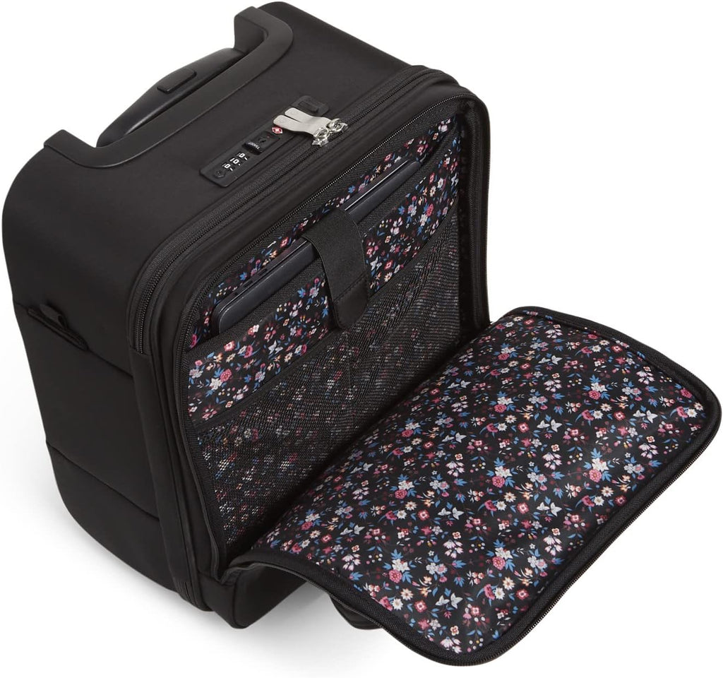 Vera Bradley Women's Softside Underseat Rolling Work Bag, Black, One Size
