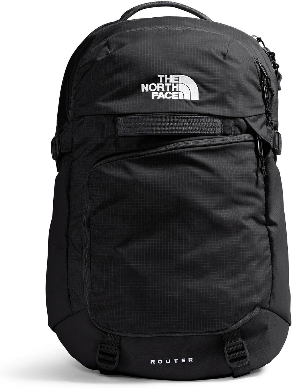 The North Face Router Everyday Laptop Backpack - Daypack, Water Repellent, Laptop Sleeve, Reflective Details, TNF Black/TNF Black-NPF, One Size