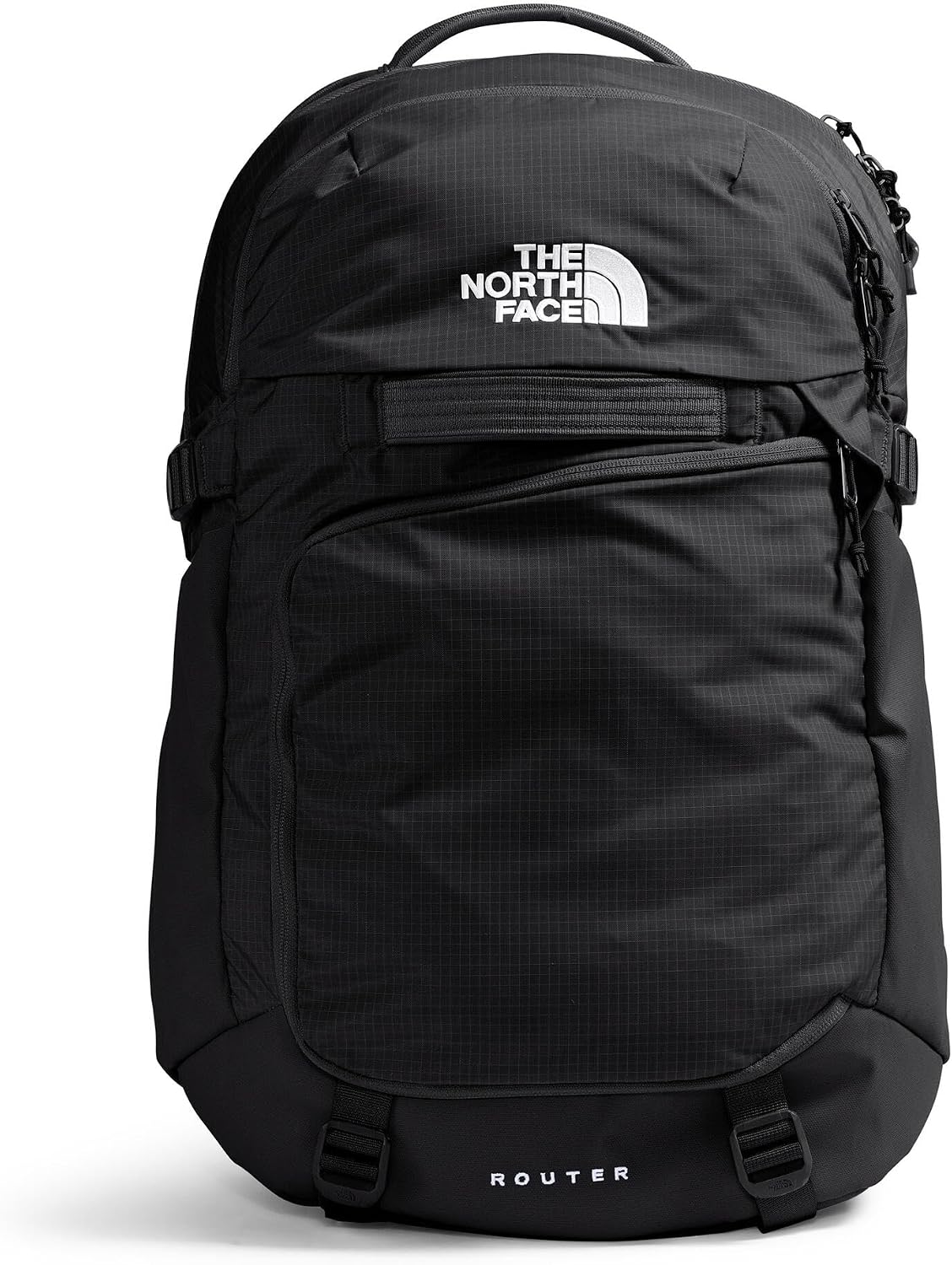 The North Face Router Everyday Laptop Backpack - Daypack, Water Repellent, Laptop Sleeve, Reflective Details, TNF Black/TNF Black-NPF, One Size