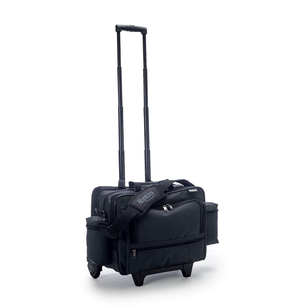 Hopkins Medical Products Rolling Med Bag with EZ-View: Waterproof, Ultimate Mobility for Healthcare Pros, 39.5' Handle, 16' x 3' x 12', Black
